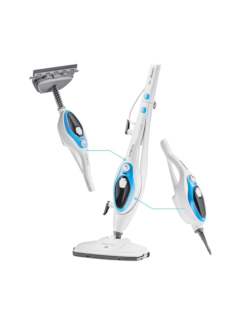 PurSteam 10-in-1 Steam Mop, Floor Steamer with Detachable Handheld Steam Cleaner